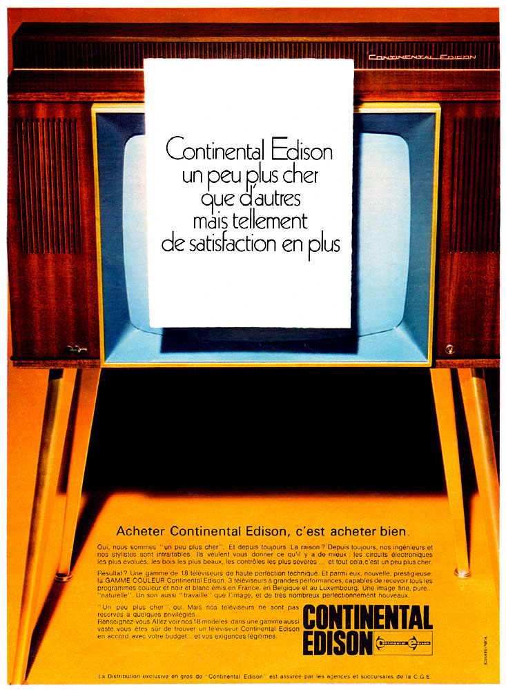 Advert Continental Edison 1968