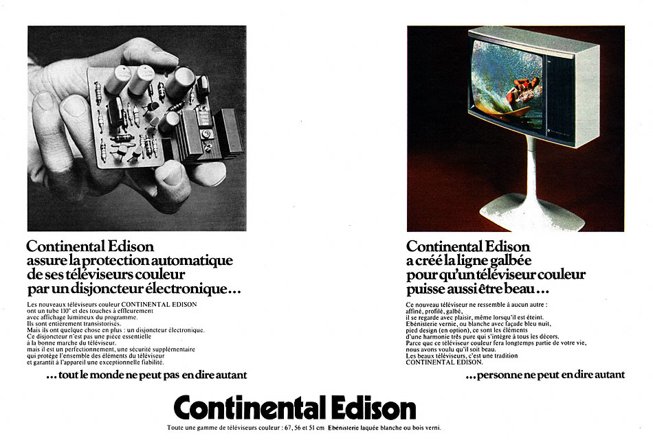 Advert Continental Edison 1974