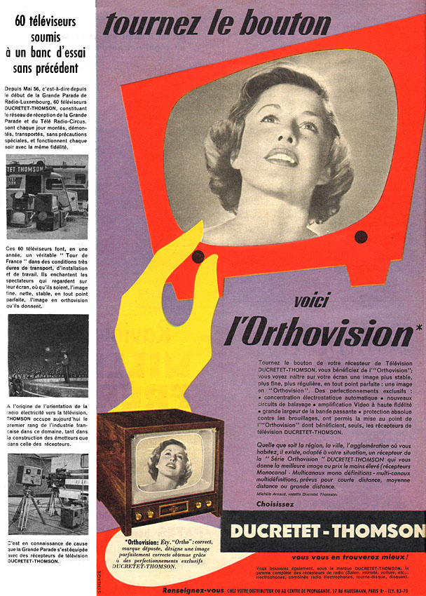 Advert Ducretet-Thomson 1956