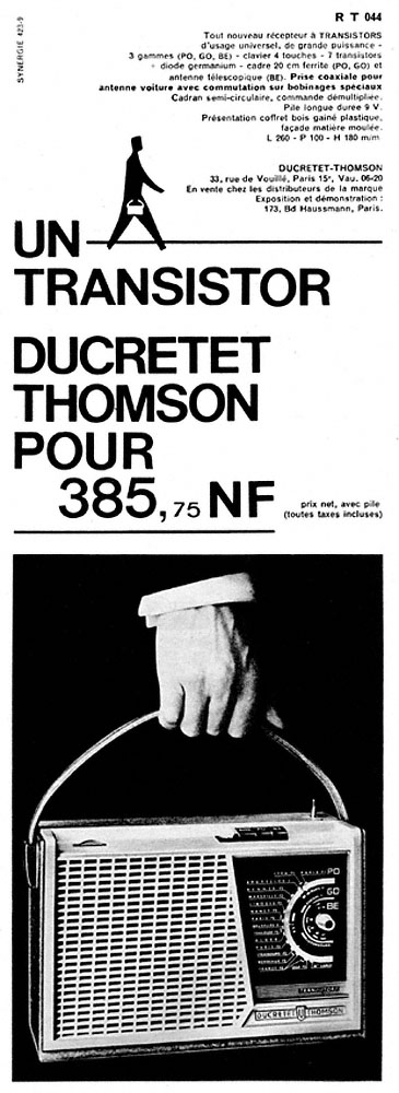 Advert Ducretet-Thomson 1960