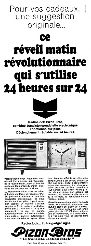 Advert Pizon Bros 1968