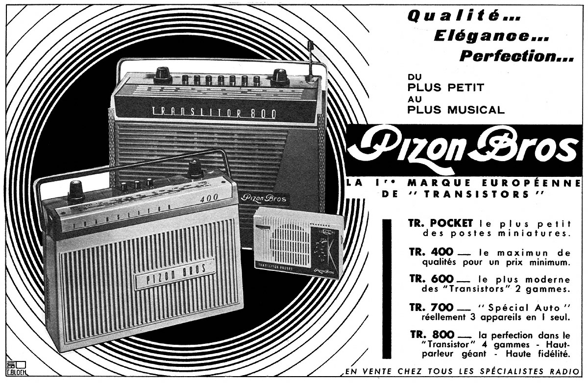 Advert Pizon Bros 1960