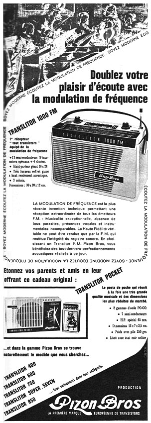 Advert Pizon Bros 1961
