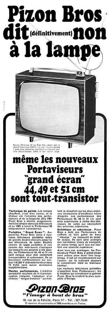 Advert Pizon Bros 1967