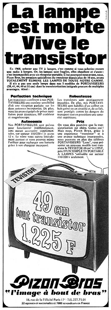 Advert Pizon Bros 1968