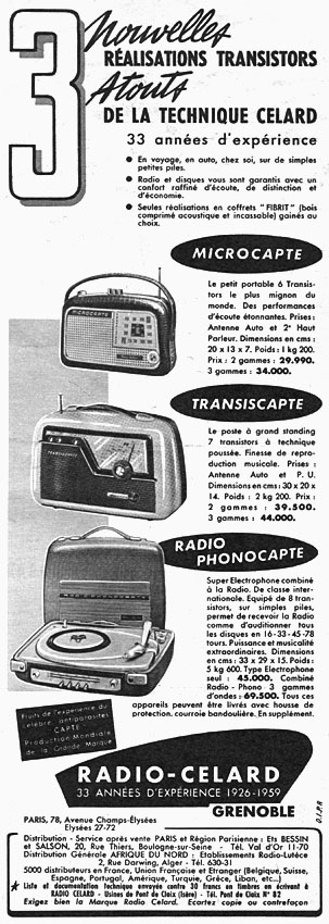 Advert Radio-Celard 1959