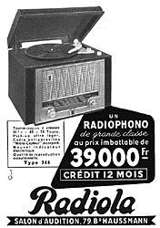 Advert Radiola 1953