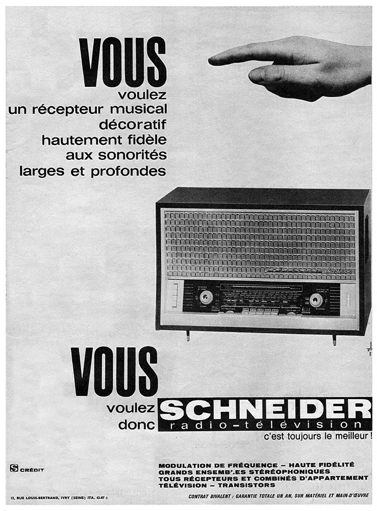Advert Schneider 1961