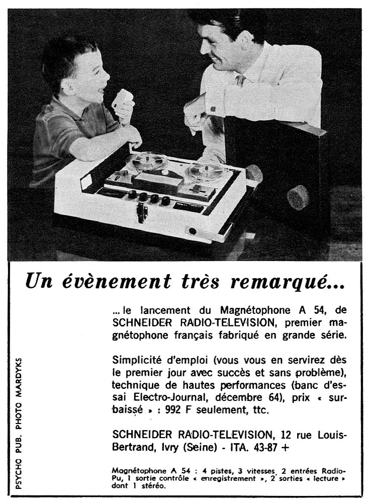 Advert Schneider 1965