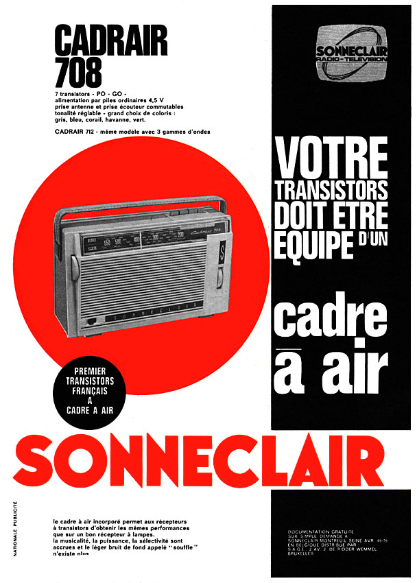 Advert Sonneclair 1962