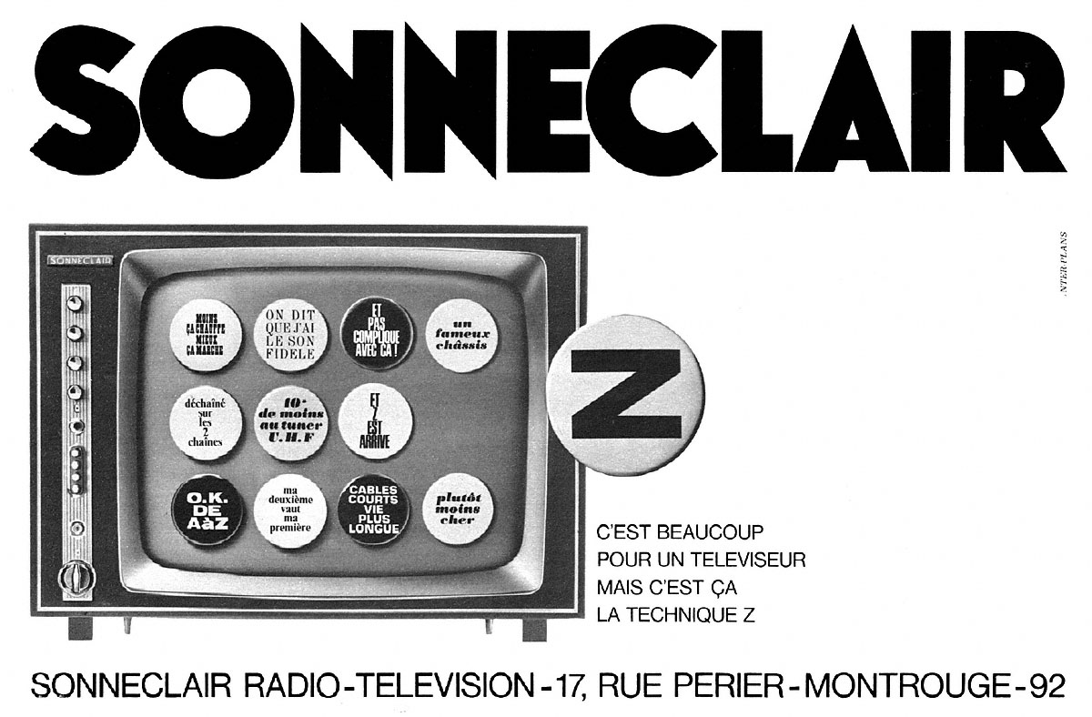 Advert Sonneclair 1967