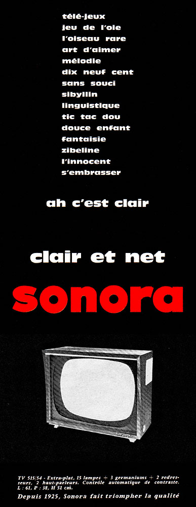 Advert Sonora 1960