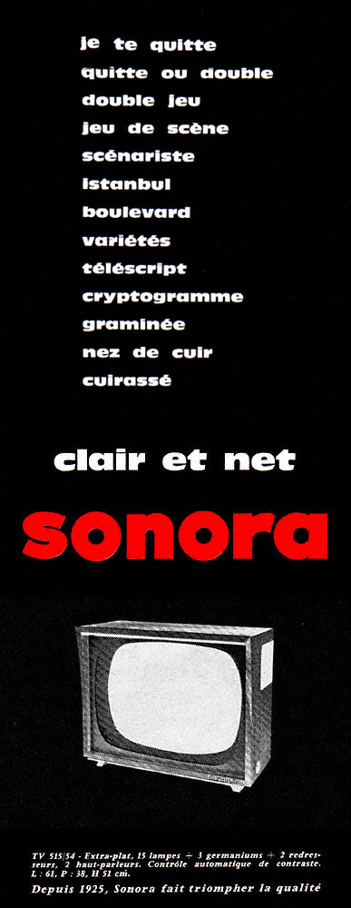 Advert Sonora 1960