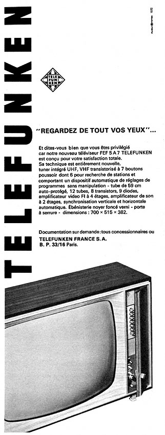 Advert Telefunken 1967