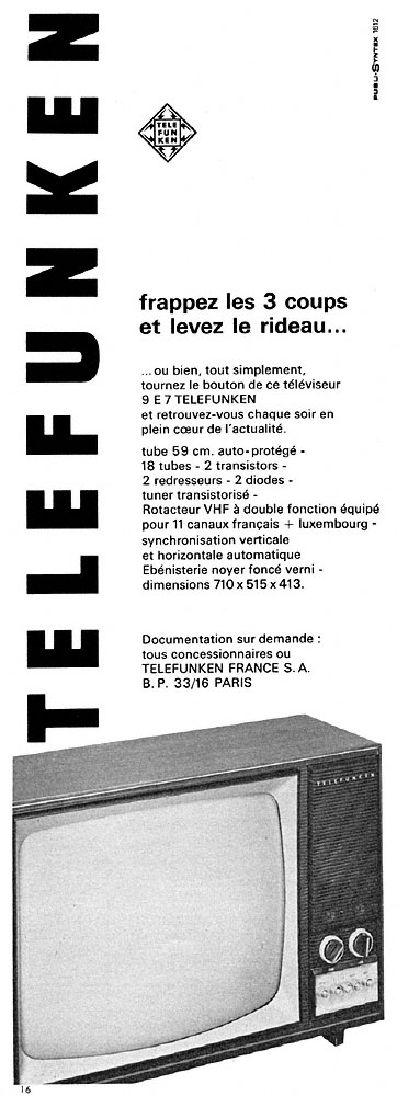 Advert Telefunken 1968
