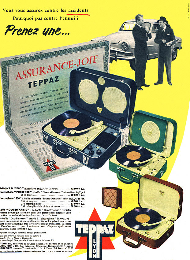 Advert Teppaz 1957