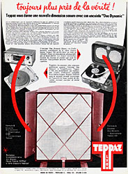 Advert Teppaz 1958