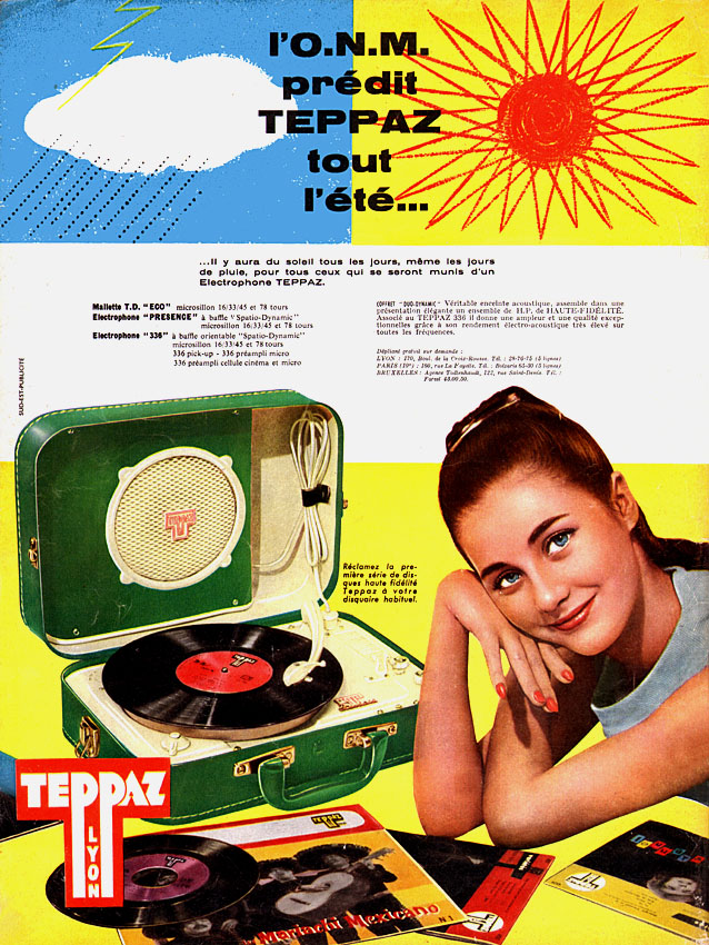 Advert Teppaz 1958