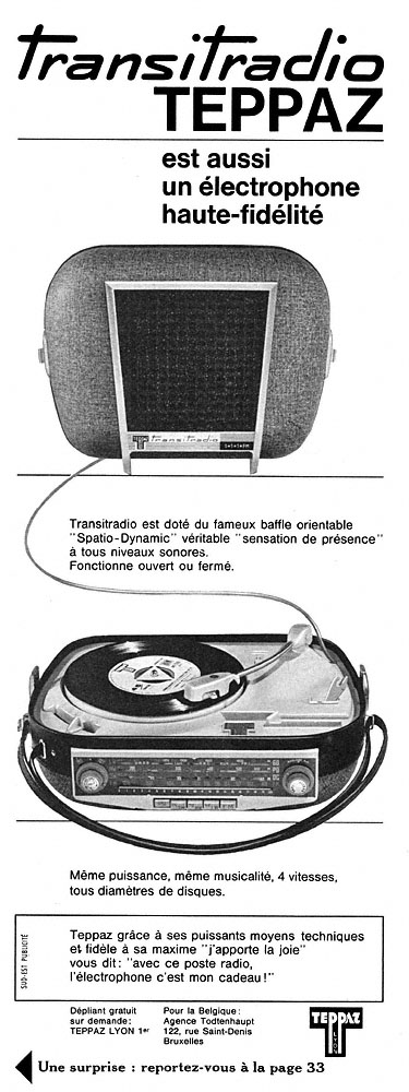 Advert Teppaz 1963