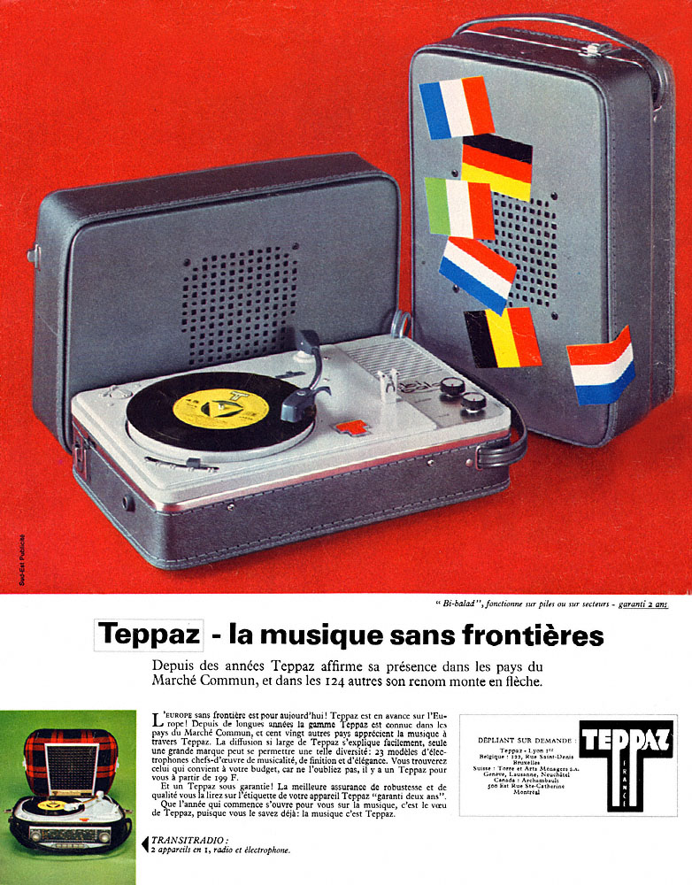 Advert Teppaz 1968