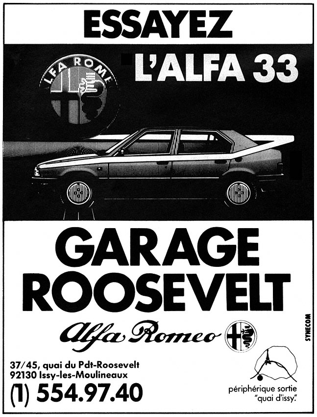 Advert Alfa Romeo 1983