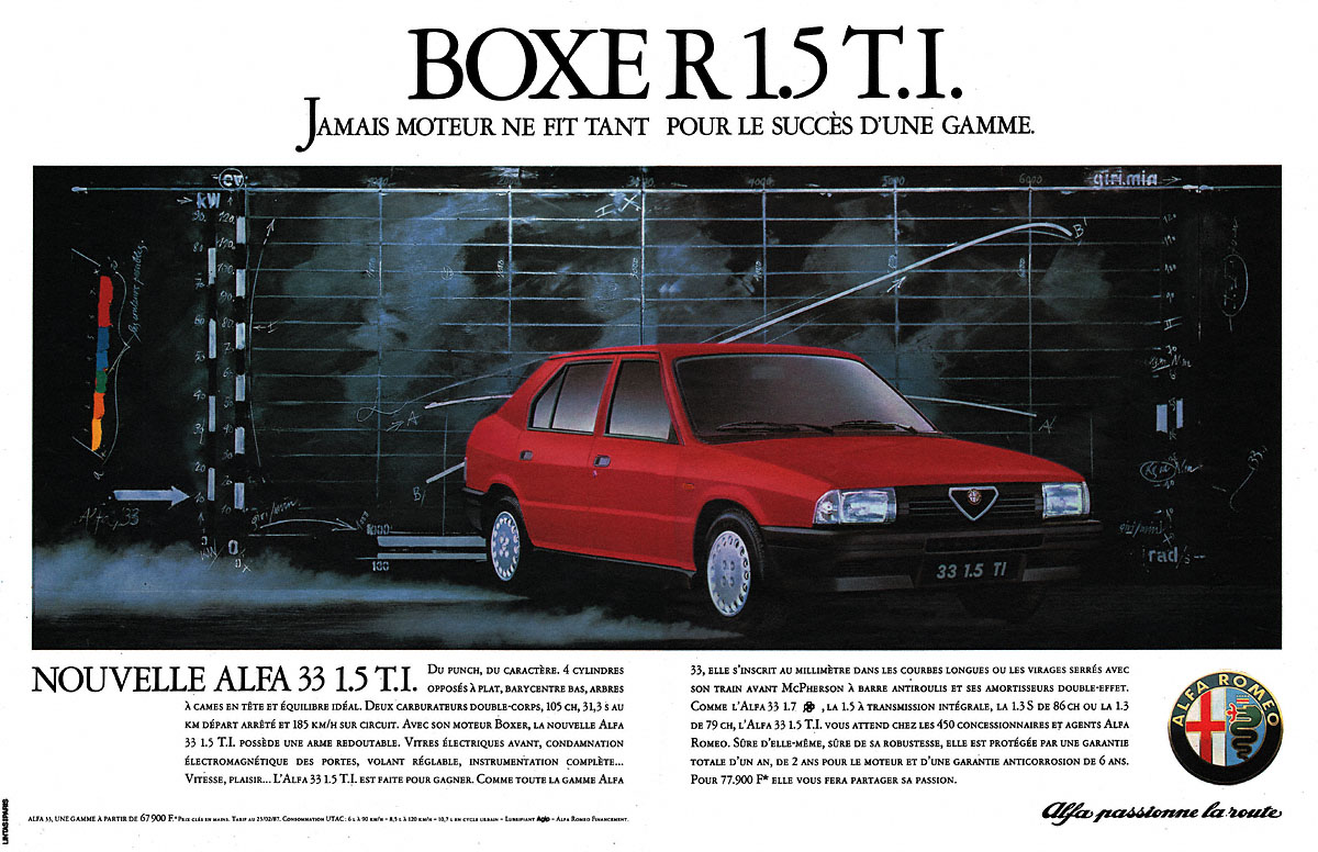 Advert Alfa Romeo 1987