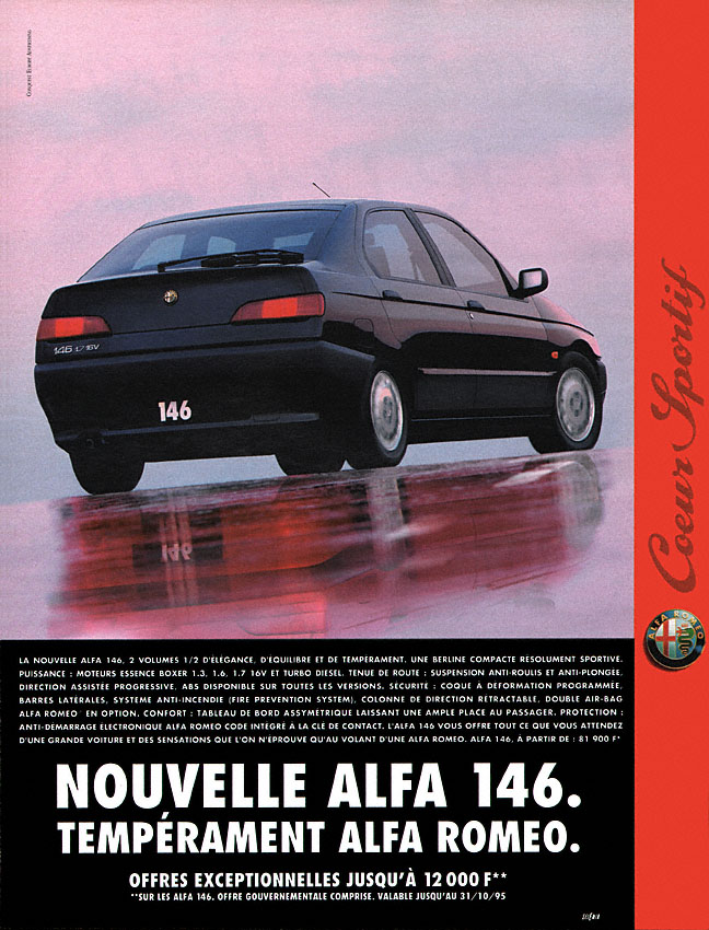 Advert Alfa Romeo 1995