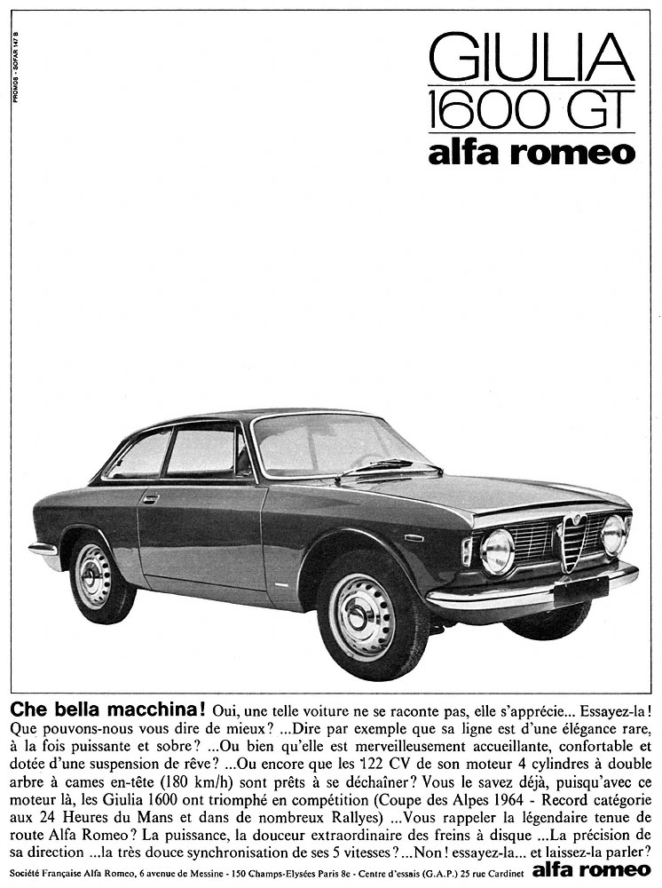 Advert Alfa Romeo 1964