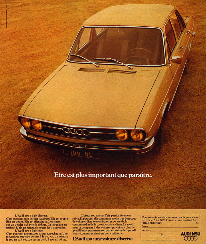 Advert Audi 1974