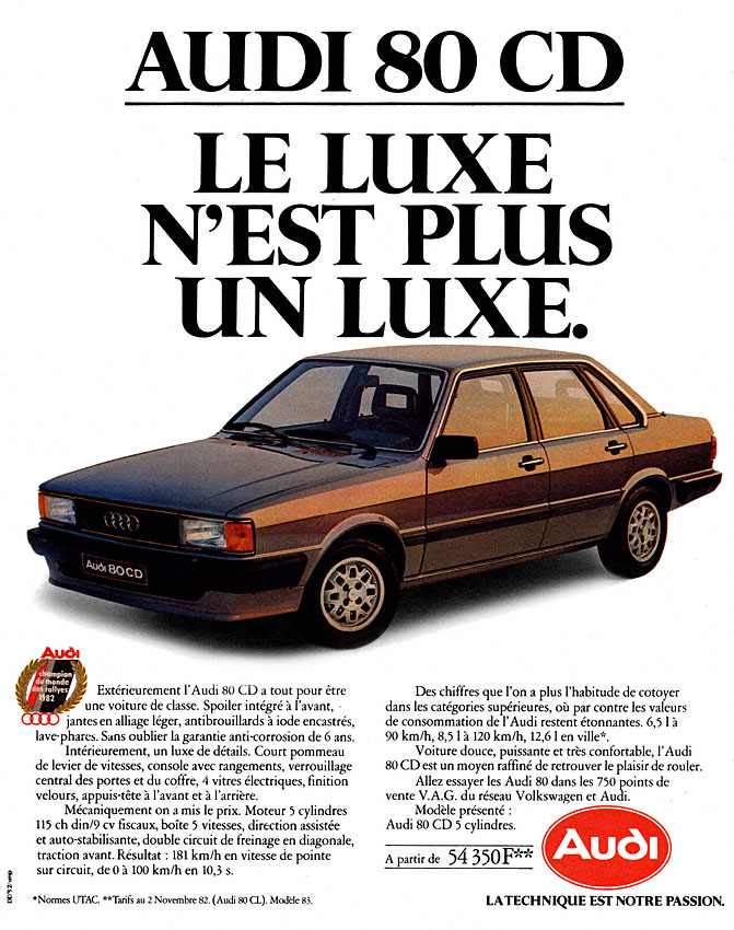 Advert Audi 1983