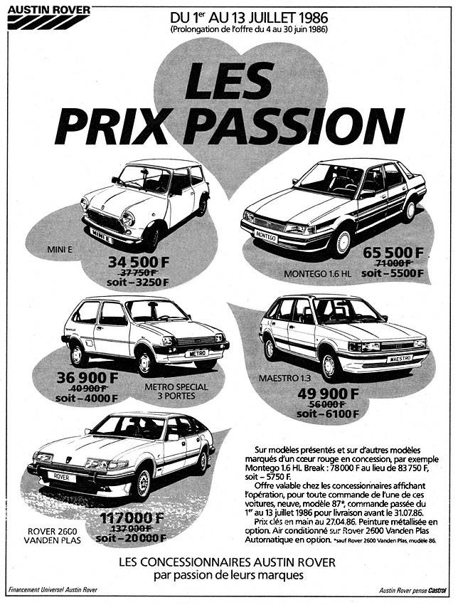 Advert Austin 1986