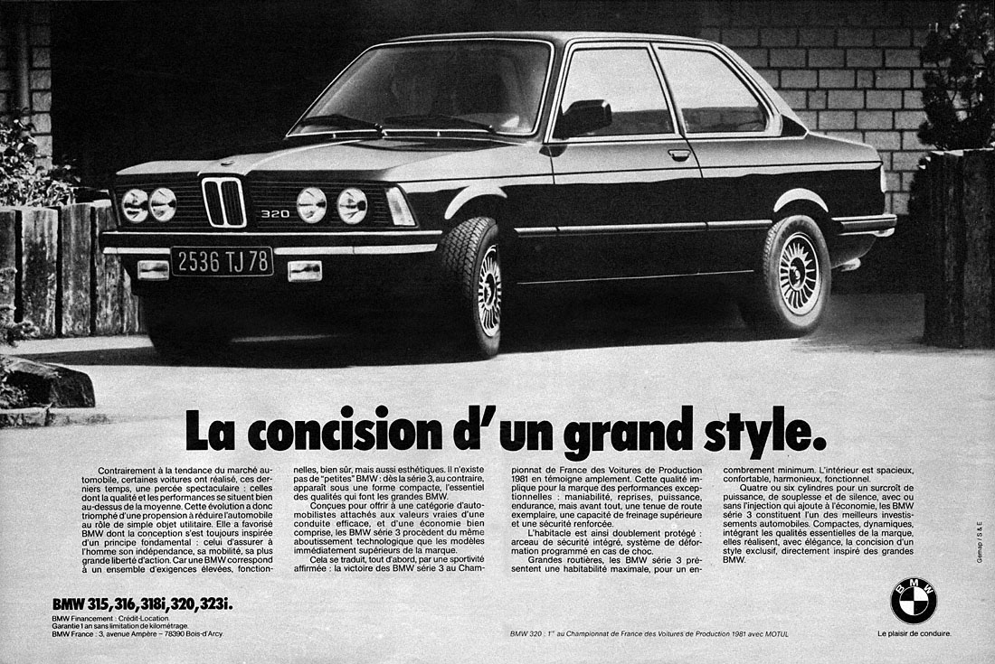 Advert Bmw 1982