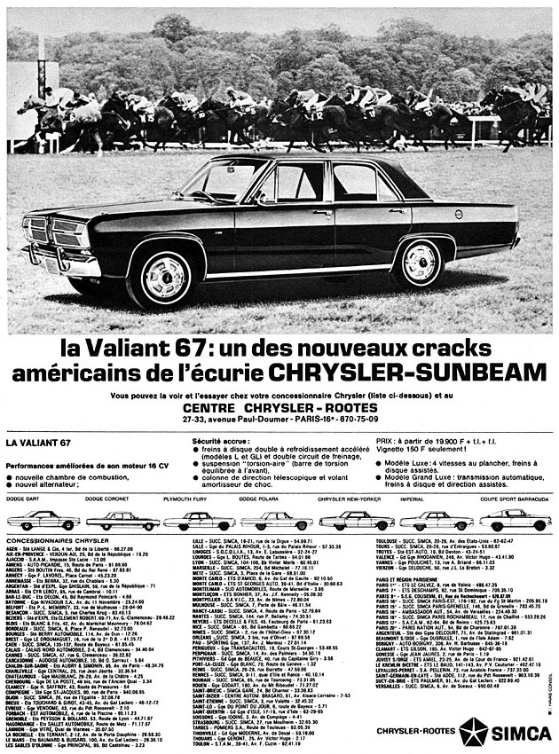 Advert Chrysler 1966