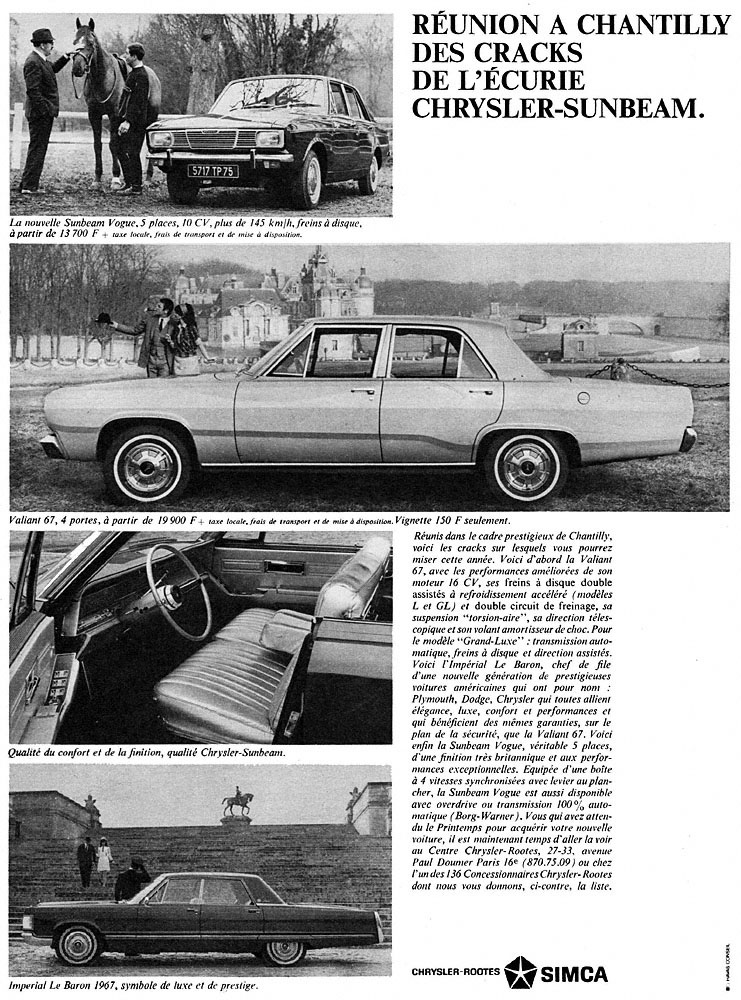 Advert Chrysler 1967