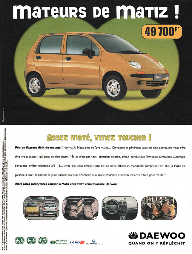 Advert Daewoo 1999