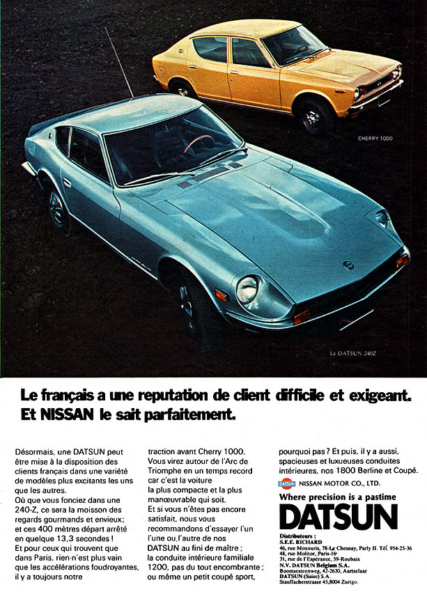 Advert Datsun 1972