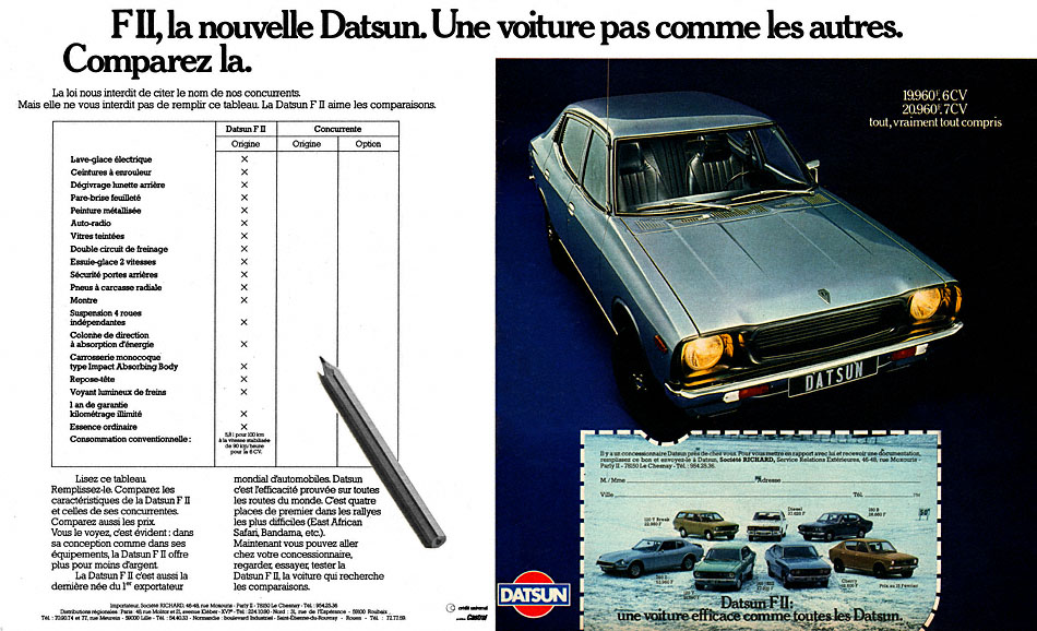 Advert Datsun 1976