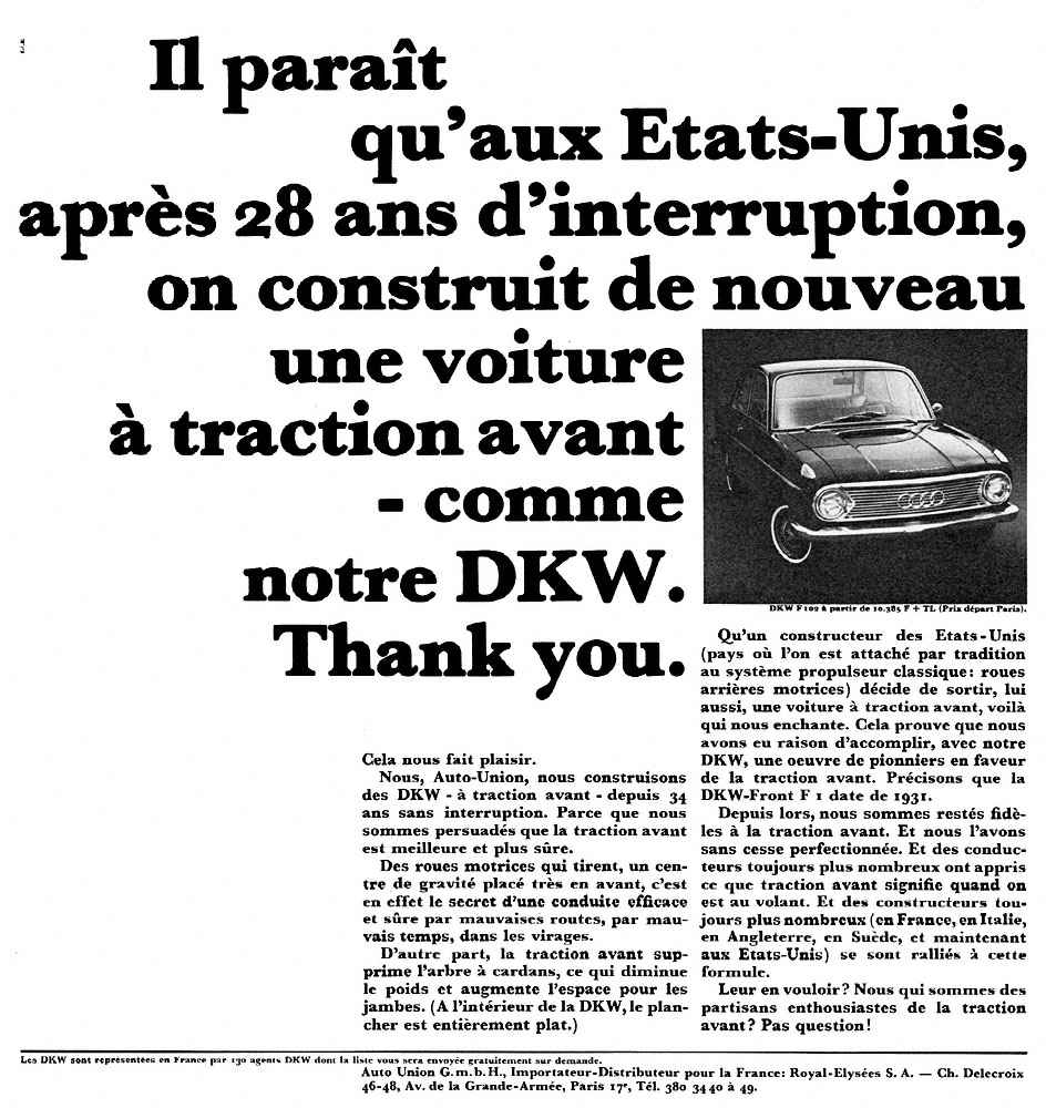 Advert Dkw 1965