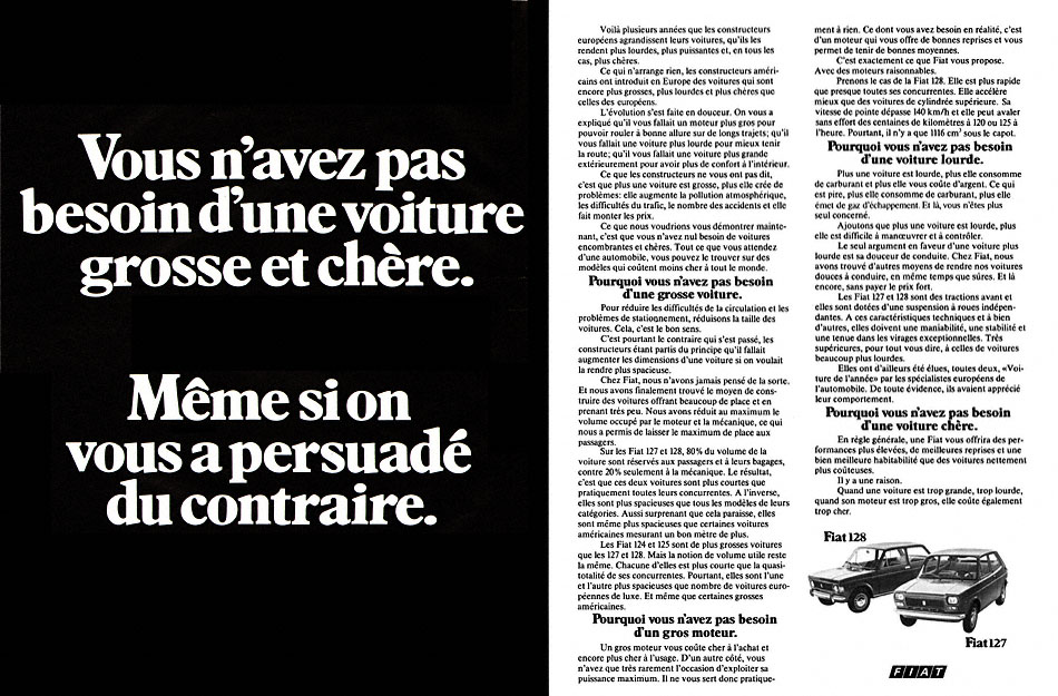 Advert Fiat 1972