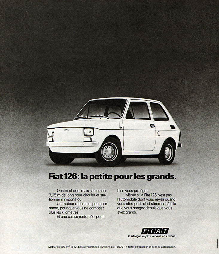 Advert Fiat 1973