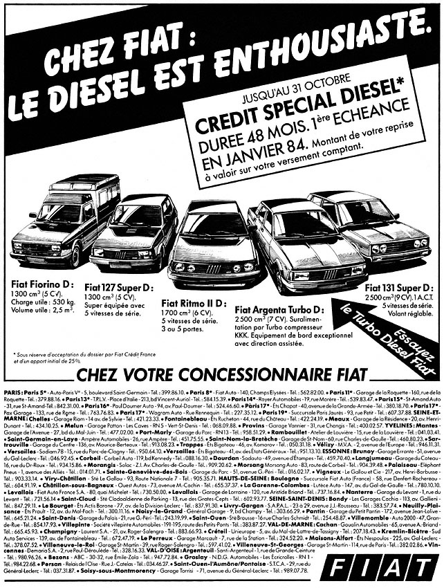 Advert Fiat 1983