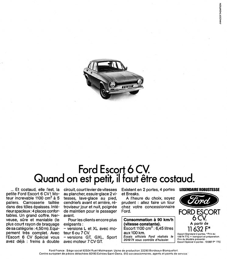 Advert Ford 1974