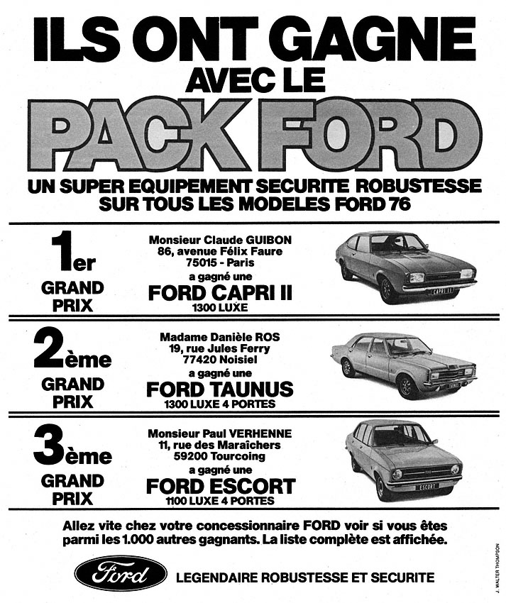 Advert Ford 1975