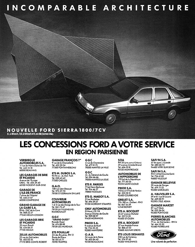 Advert Ford 1985
