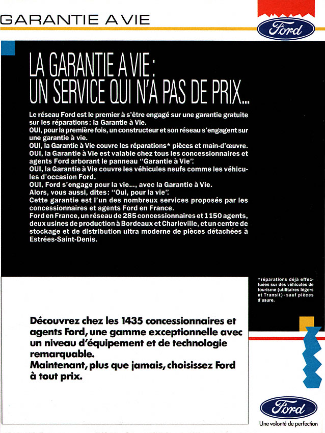 Advert Ford 1986