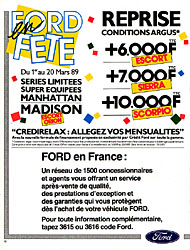 Advert Ford 1989