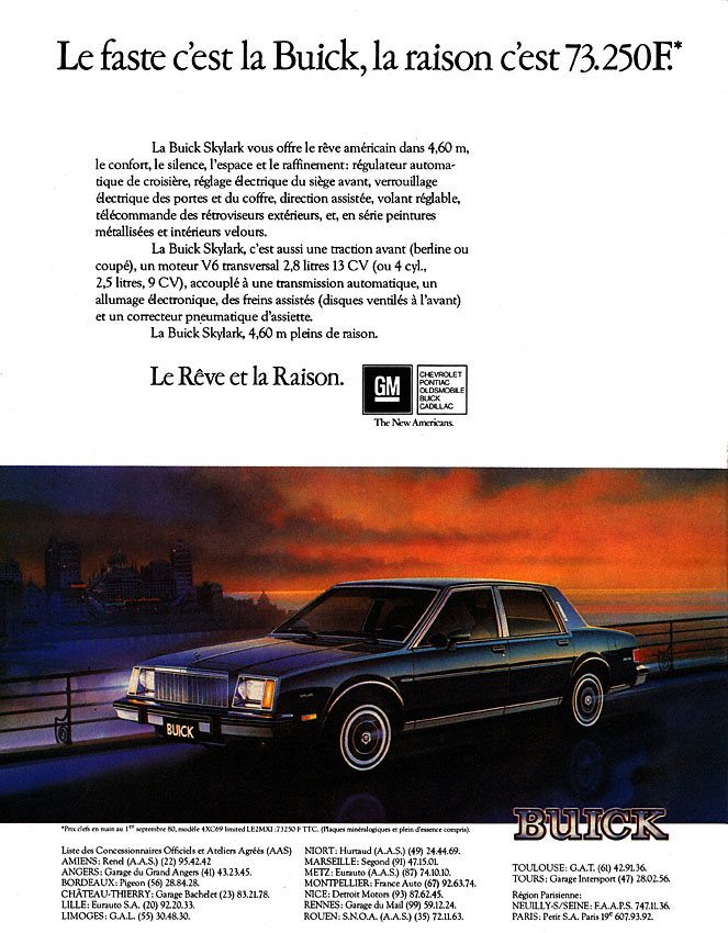 Advert General Motors 1980