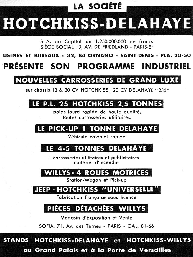 Advert Hotchkiss 1954