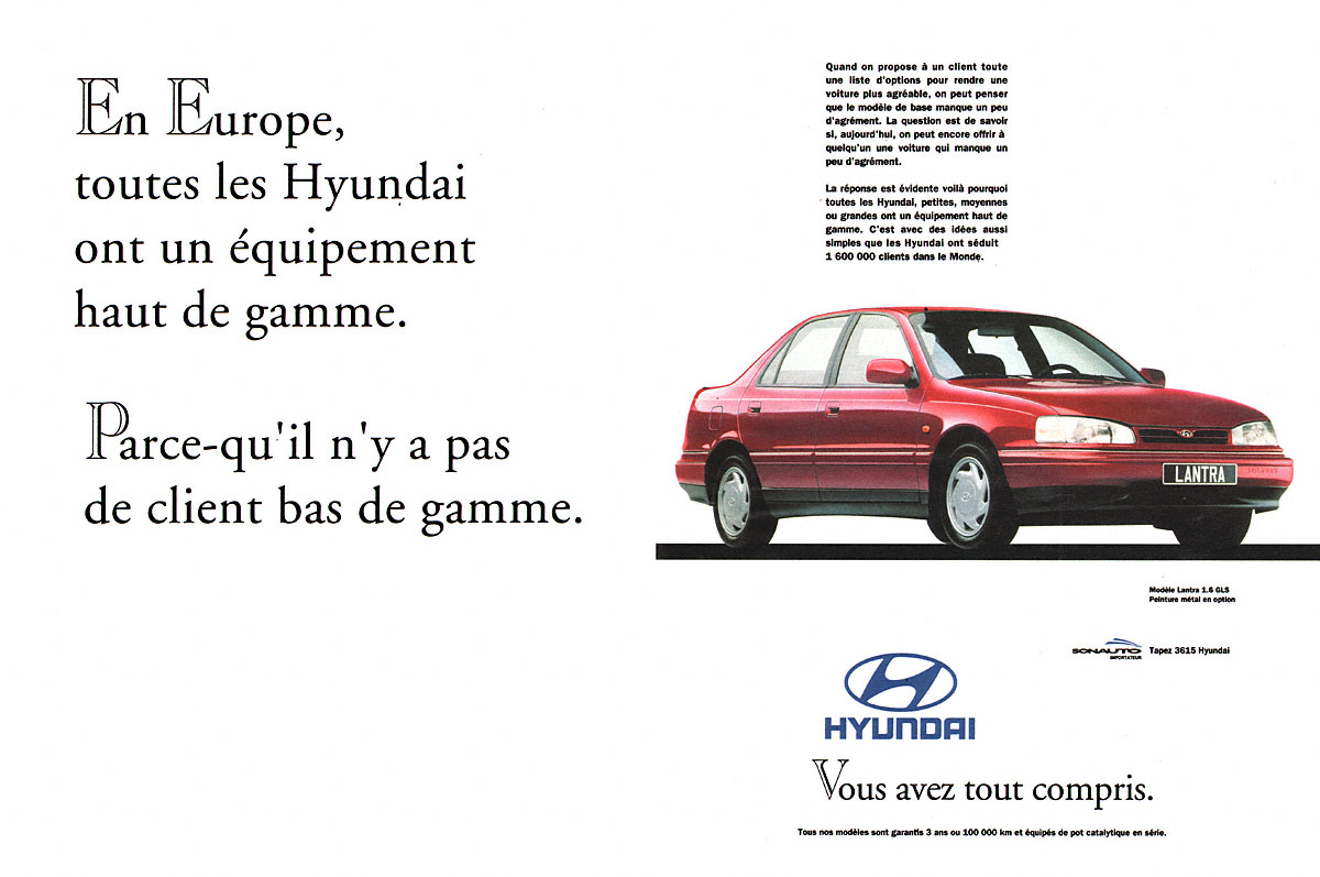 Advert Hyundai 1992