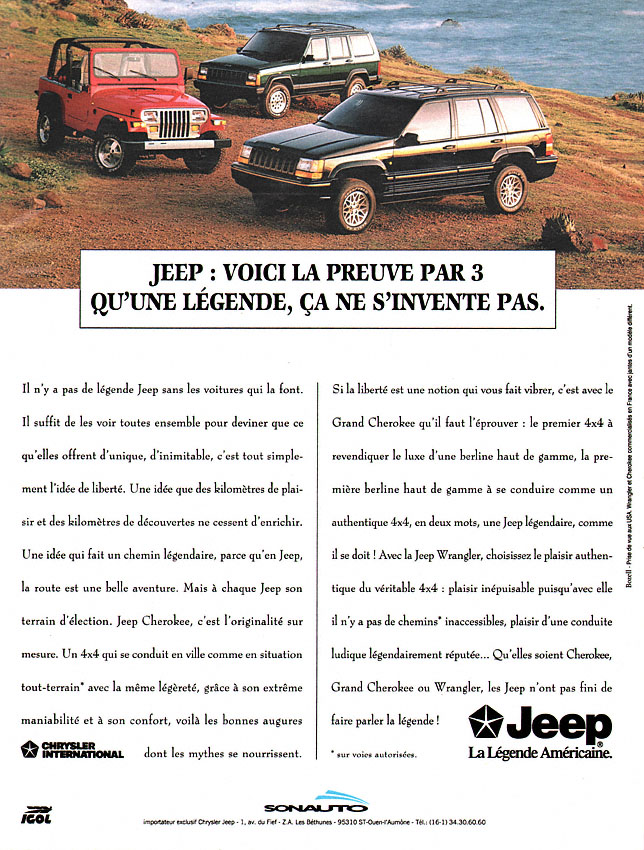 Advert Jeep 1993